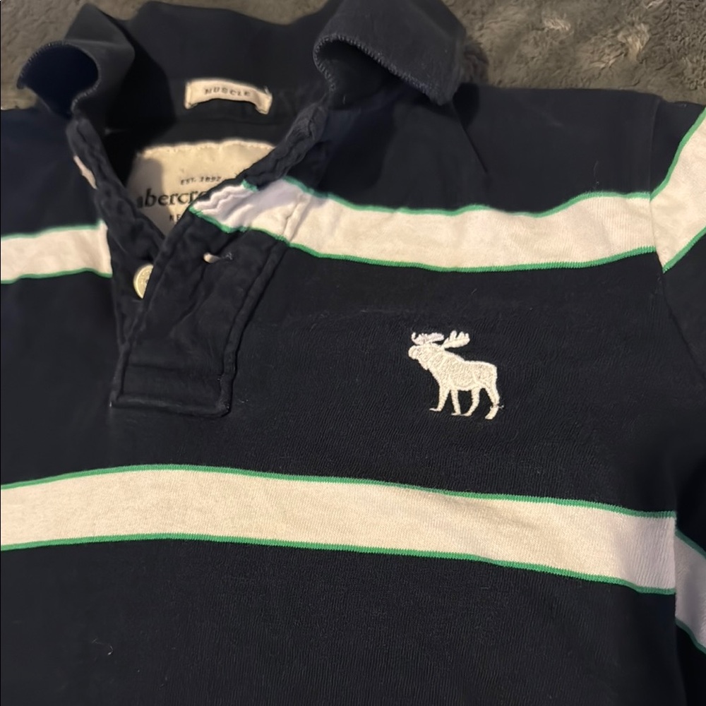 Abercrombie & Fitch Kids Navy Striped Polo Shirt